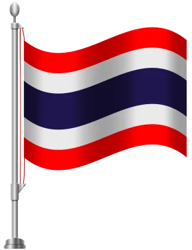 Waving National Flag of Thailand Clipart with Distinctive Color Bands