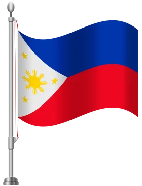 Waving Philippine National Flag Clipart - Patriotic Symbol on Metal Pole
