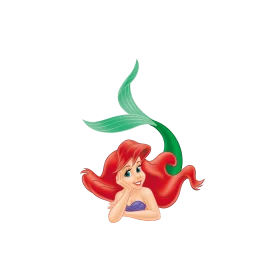 Enchanting Little Mermaid Cartoon Clipart with Flowing Red Hair and Playful Pose