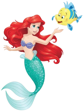 Enchanting Mermaid Princess Clipart with Colorful Tropical Fish Friend