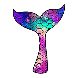 Enchanting Mermaid Tail Clipart with Iridescent Rainbow Scale Pattern