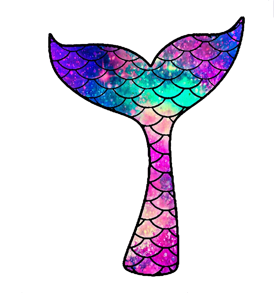 Enchanting Mermaid Tail Clipart with Iridescent Rainbow Scale Pattern