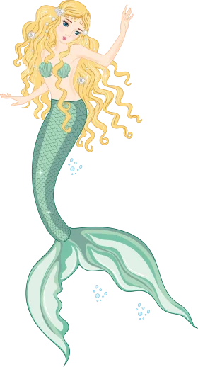Enchanting Ocean Princess Blonde Mermaid Watercolor Clipart Design