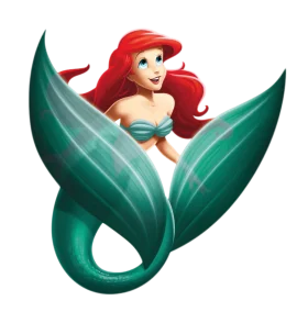 Enchanting Red-Haired Mermaid Princess Underwater Fantasy Clipart Art