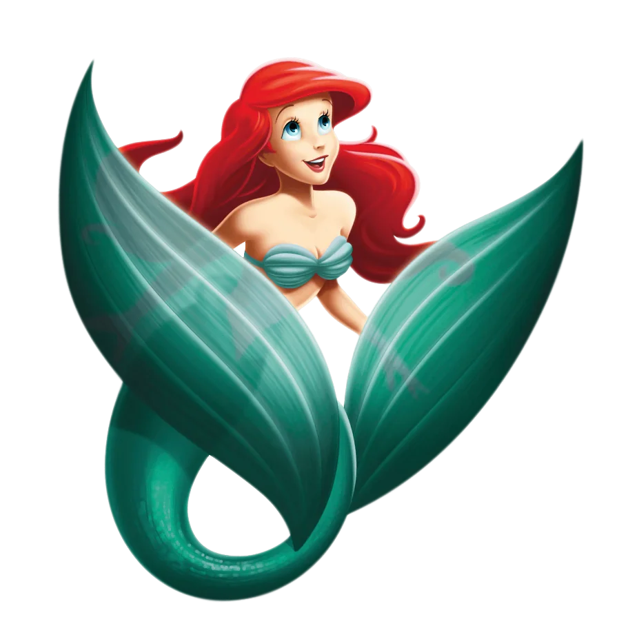 Enchanting Red-Haired Mermaid Princess Underwater Fantasy Clipart Art