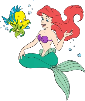 Enchanting Underwater Fantasy Mermaid and Tropical Fish Clipart Illustration