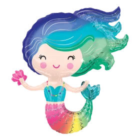 Whimsical Rainbow Mermaid Clipart: Enchanting Ocean Fantasy Character Design