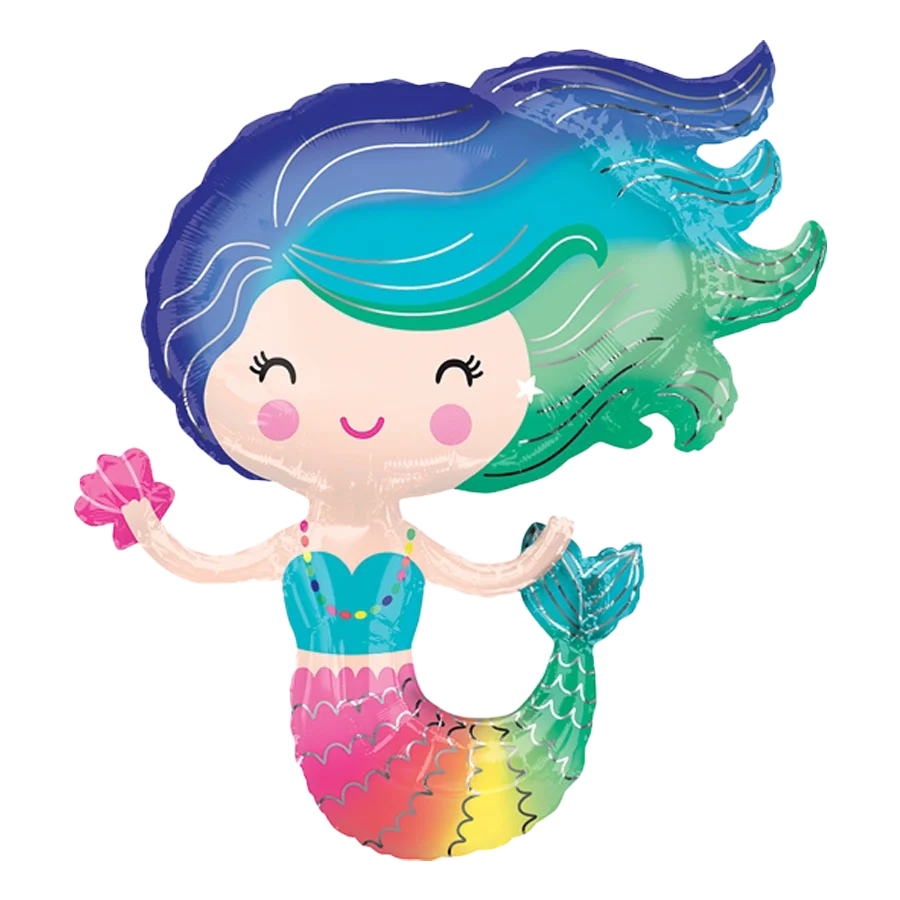 Whimsical Rainbow Mermaid Clipart: Enchanting Ocean Fantasy Character Design