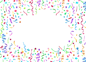 Colorful Celebration Confetti Clipart Border with Playful Scattered Streamers