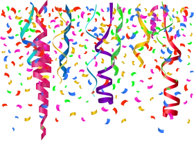 Colorful Explosion of Festive Party Streamers and Confetti Clipart Celebration