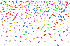 Colorful Falling Confetti Clipart - Festive Celebration Graphic Design Element