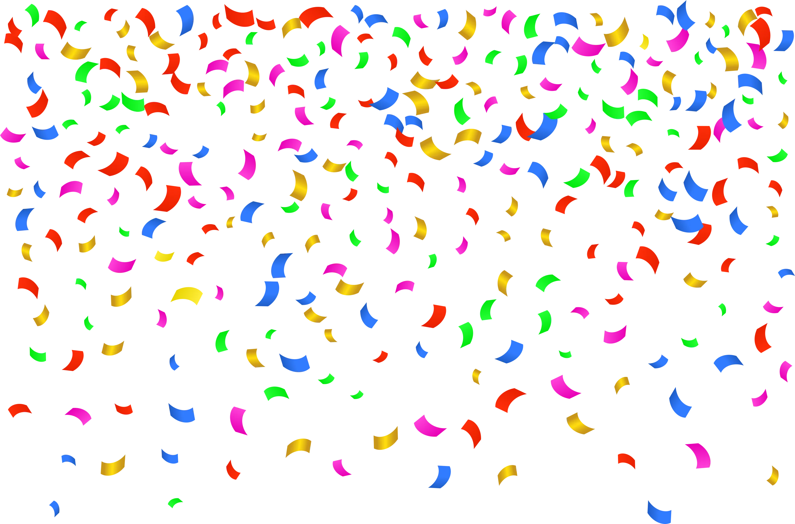 Colorful Falling Confetti Clipart - Festive Celebration Graphic Design Element