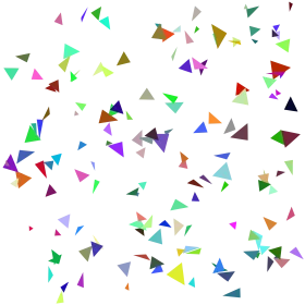 Colorful Triangular Confetti Clipart: Festive Paper Explosion of Joy