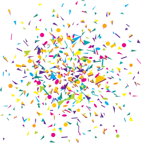 Explosive Celebration Confetti Clipart - Multicolored Paper Shower Burst