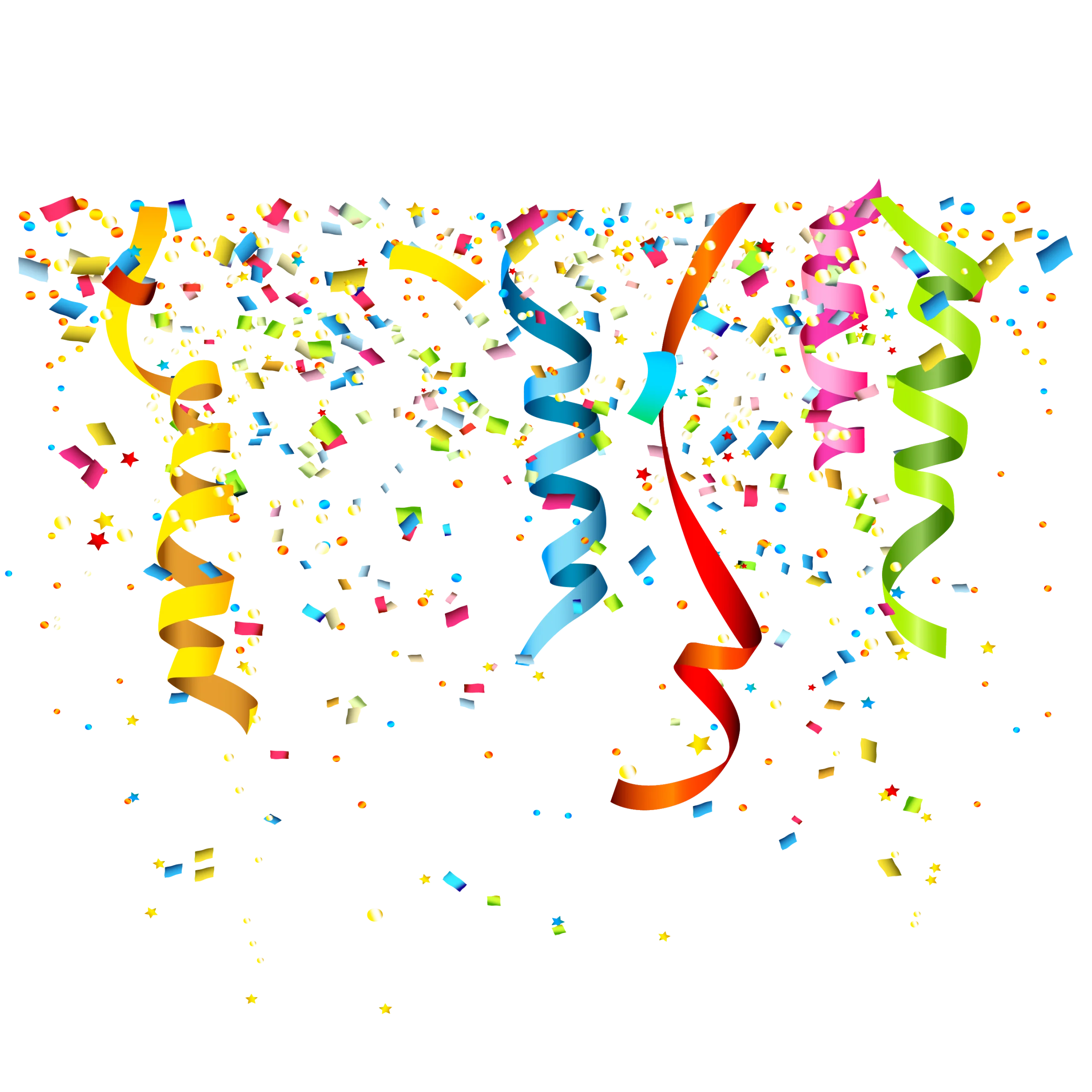 Festive Celebration Colorful Confetti Explosion Clipart Design Element