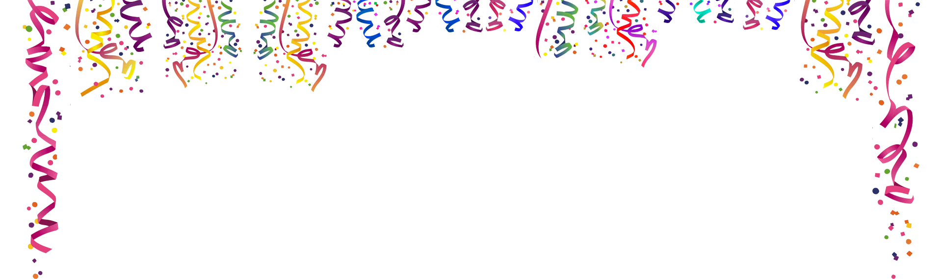 Festive Celebration Streamers and Confetti Clipart - Party Decoration Elements