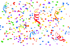 Festive Explosion of Colorful Party Confetti Clipart Celebration Design
