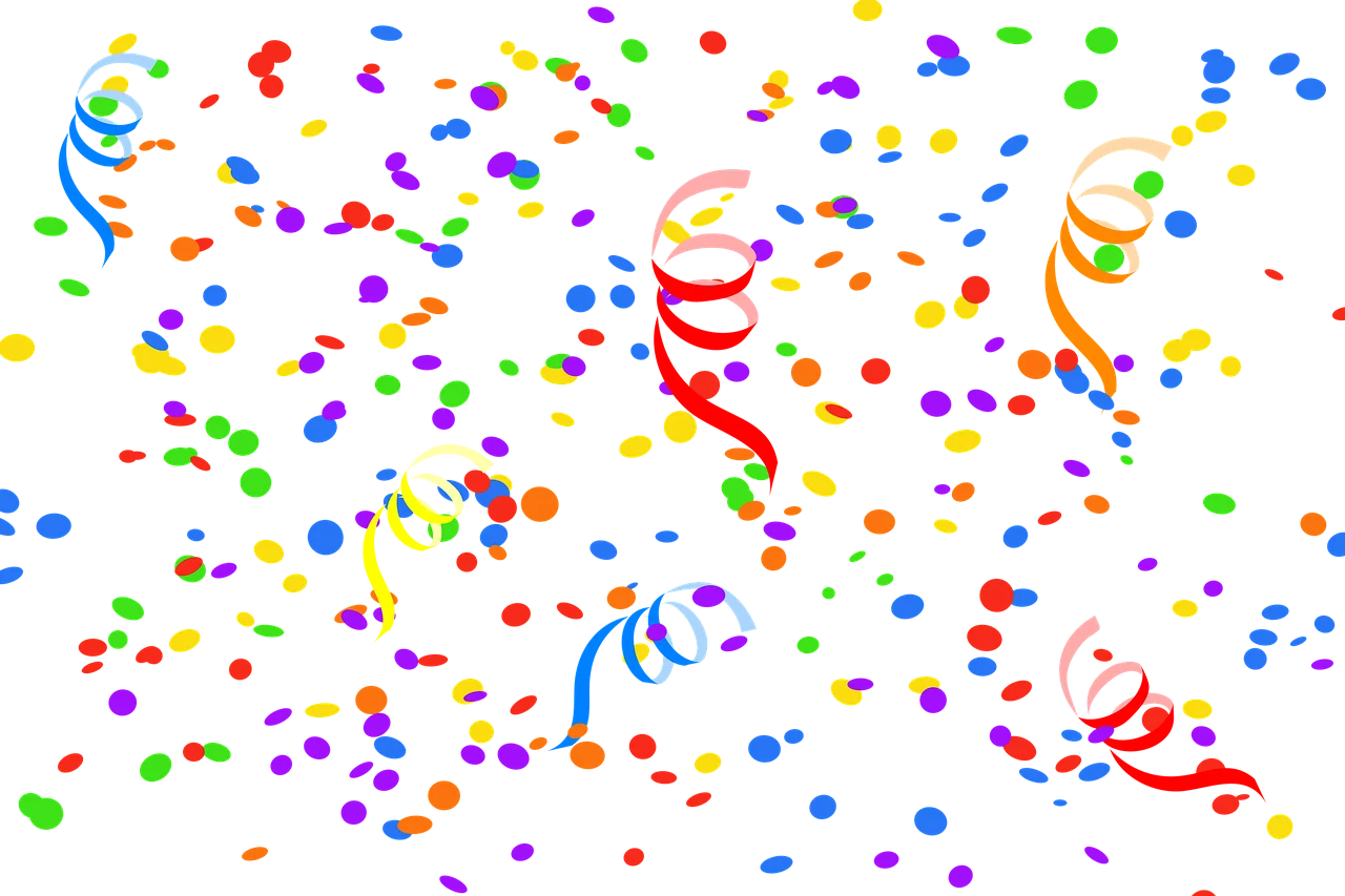 Festive Explosion of Colorful Party Confetti Clipart Celebration Design