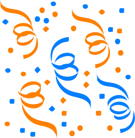 Festive Party Celebration Streamers and Confetti Clipart Design