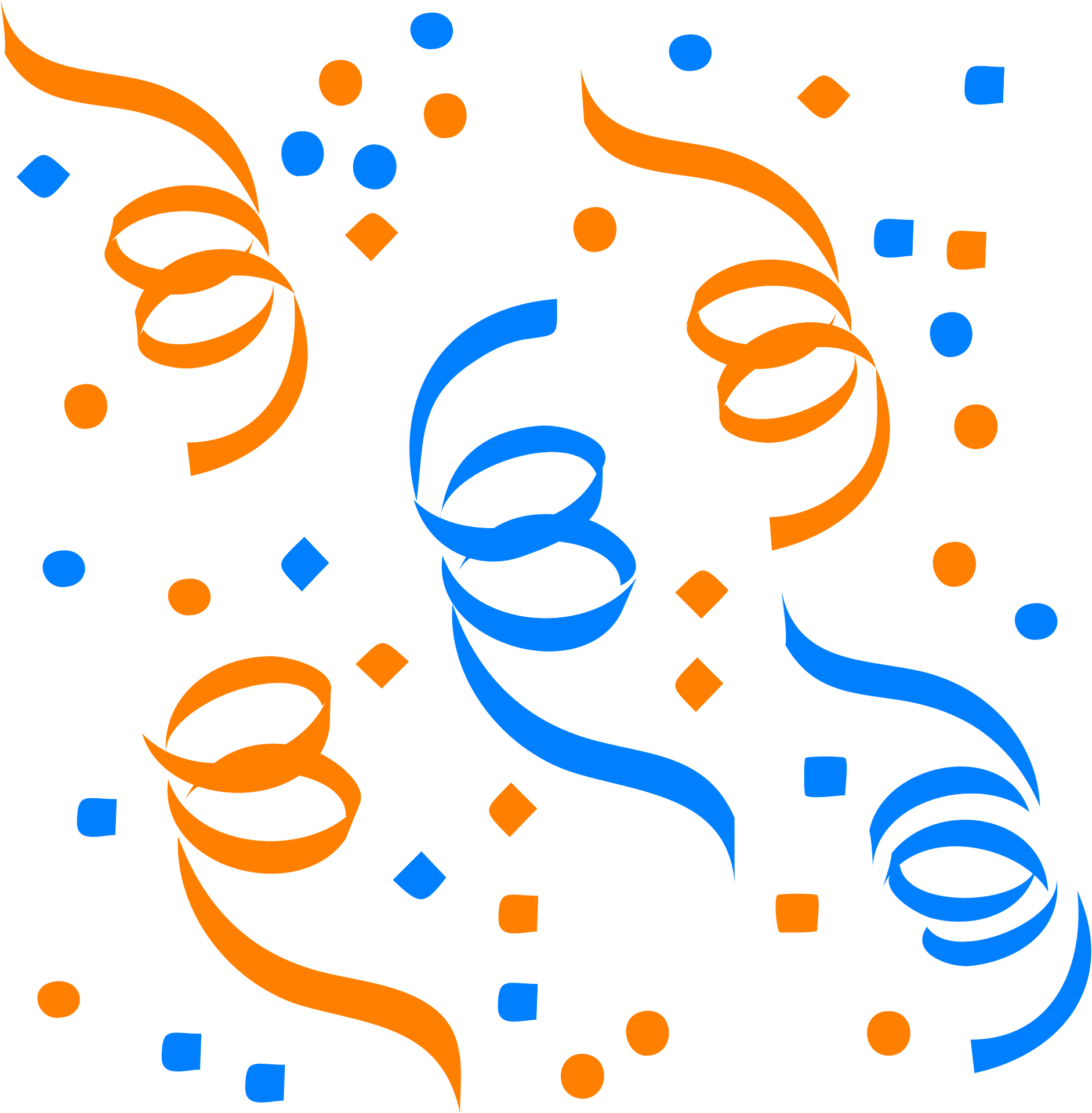 Festive Party Celebration Streamers and Confetti Clipart Design