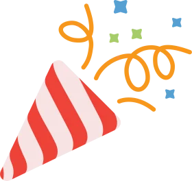 Festive Party Popper Explosion Clipart with Colorful Confetti Bursting