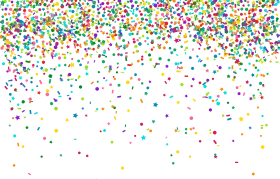 Festive Rainbow Confetti Explosion Clipart - Celebration Design Element