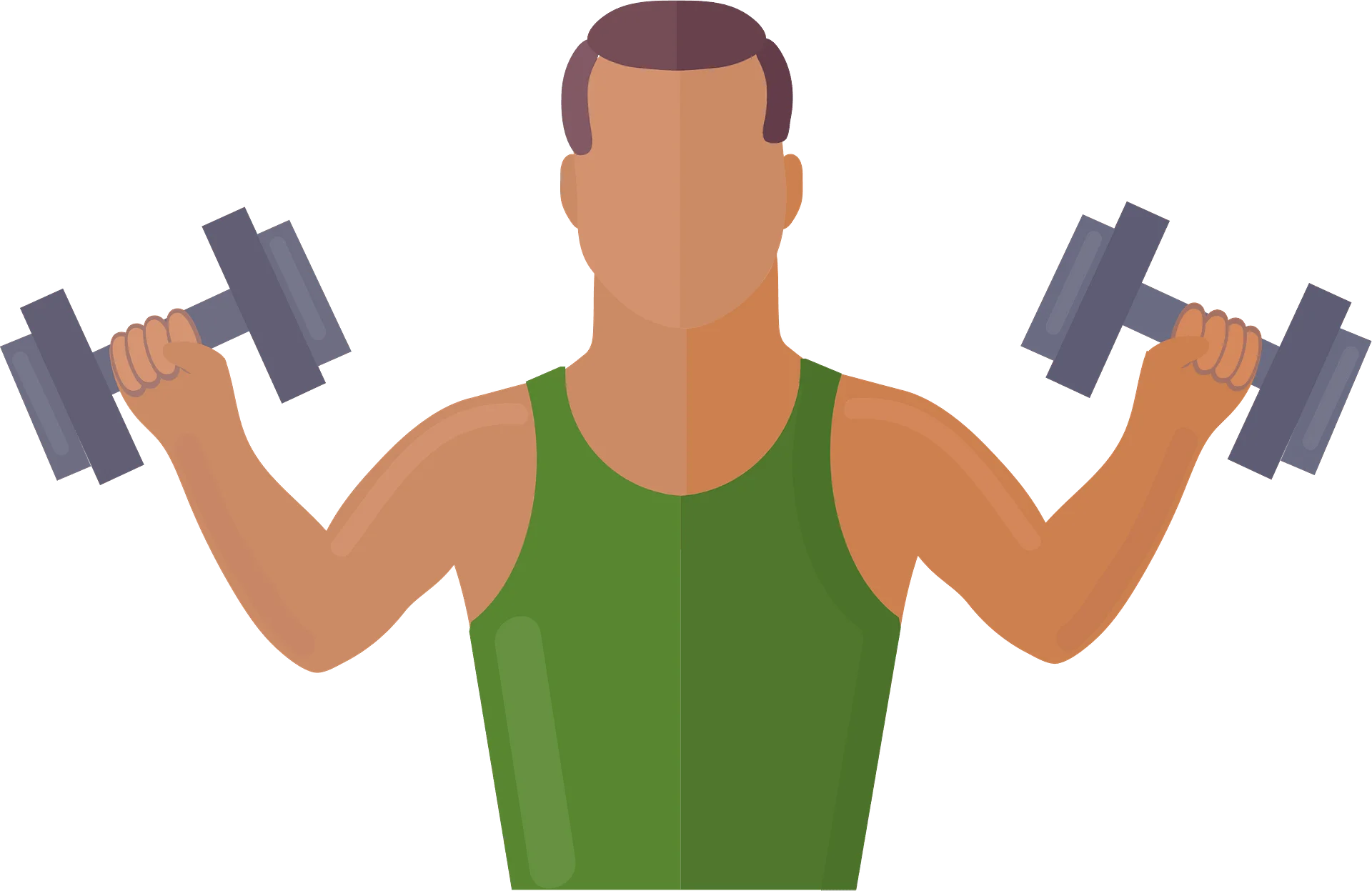 Fitness Enthusiast Lifting Dumbbells - Minimalist Gym Clipart Design