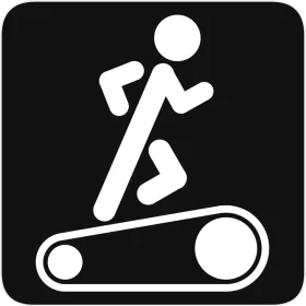 Fitness Exercise Treadmill Running Stick Figure Minimalist Clipart Design