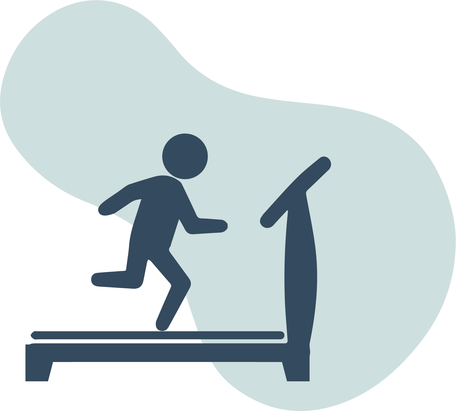 Fitness Journey Treadmill Exercise Silhouette Minimalist Clipart Design