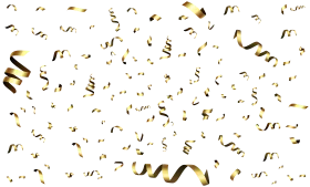 Golden Cascading Celebration Confetti Clipart - Festive Party Decoration Elements