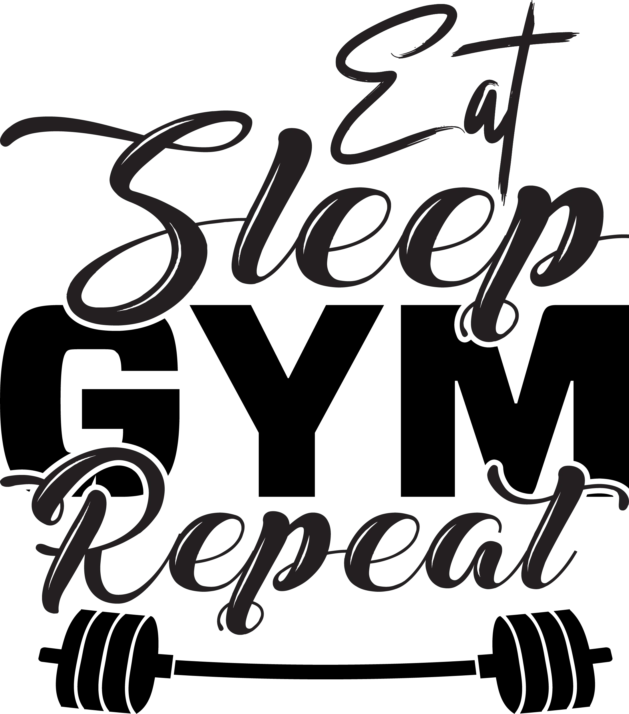 Gym Motivation Clipart: Eat Sleep Gym Repeat Fitness Inspiration Design