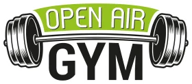 Open Air Gym Fitness Clipart Design with Classic Weightlifting Barbell Logo