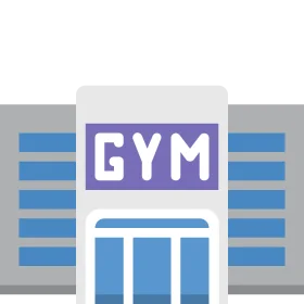 Simple Minimalist Gym Building Exterior Clipart Illustration Design