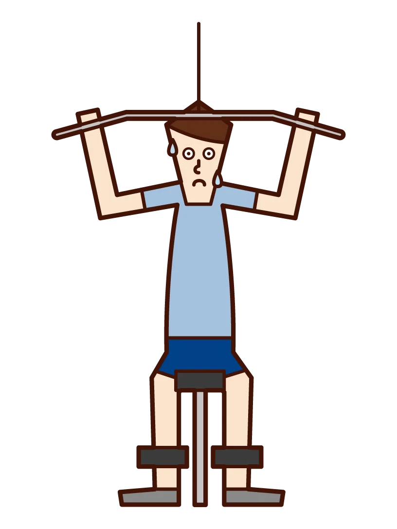 Stylized Fitness Enthusiast Performing Weightlifting Exercise Clipart Illustration