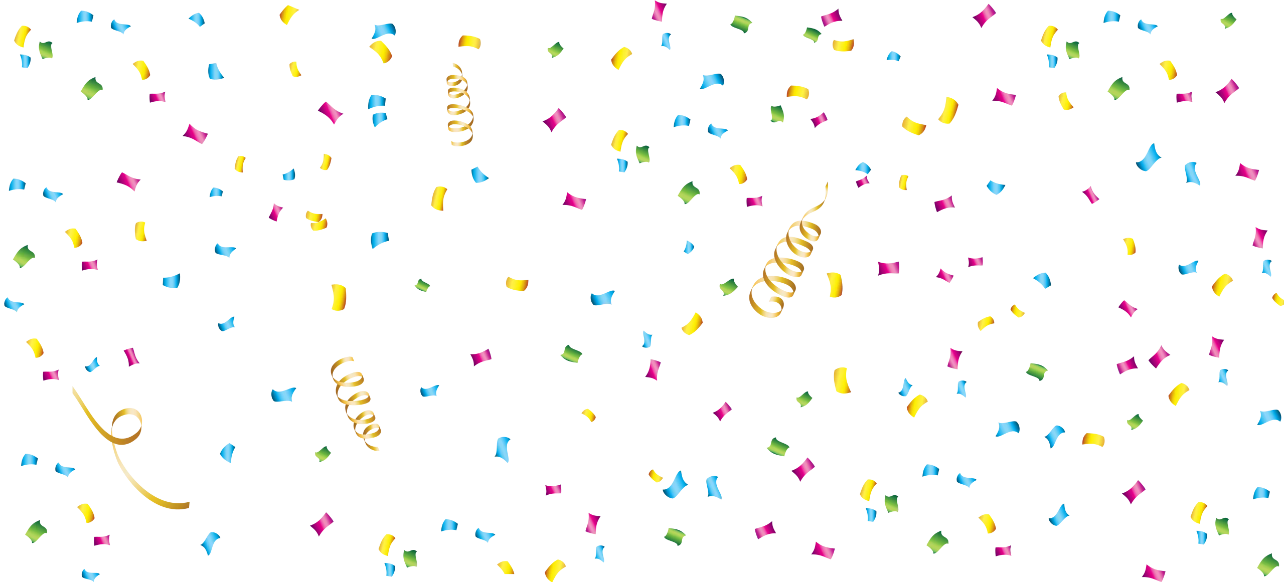 Whimsical Celebration Confetti Clipart - Festive Colorful Scattered Party Decorations