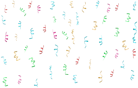 Whimsical Dancing Party Streamers Scattered Confetti Clipart Celebration Design
