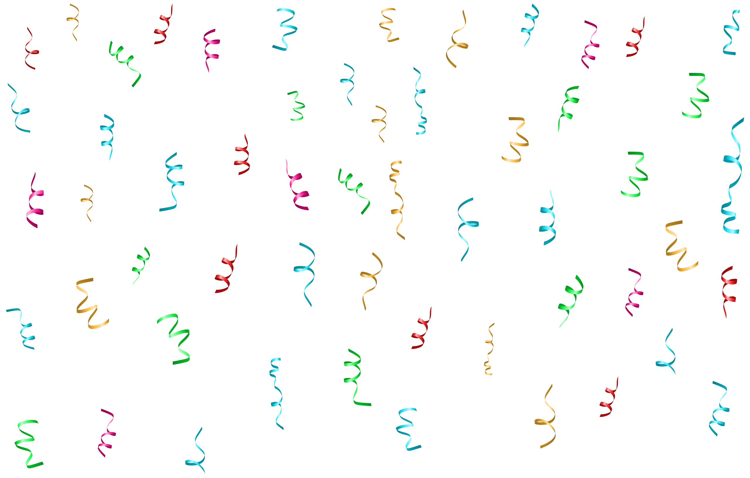 Whimsical Dancing Party Streamers Scattered Confetti Clipart Celebration Design