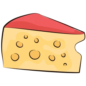 Classic Swiss Cheese Slice Clipart with Playful Holes and Cheerful Red Rind