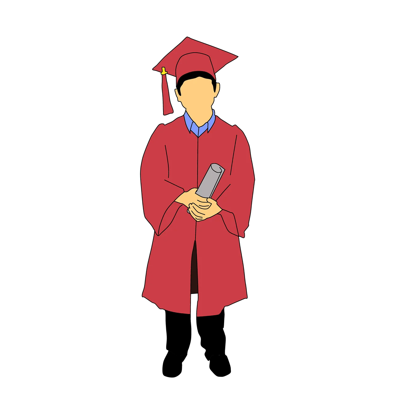 Academic Achievement Milestone: Graduation Clipart Illustration of Graduate