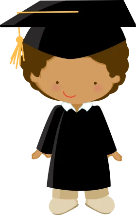 Adorable Graduate Clipart: Cute Cartoon Character Celebrating Academic Achievement