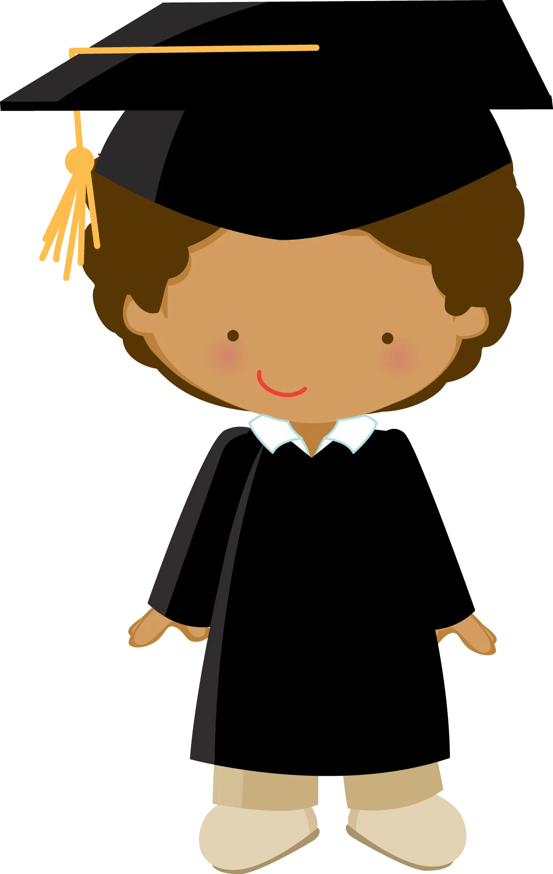 Adorable Graduate Clipart: Cute Cartoon Character Celebrating Academic Achievement