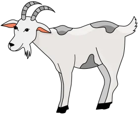 Adorable Hand-Drawn Gray and White Goat Clipart Illustration