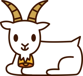 Adorable Minimalist White Goat Clipart with Charming Cartoonish Features