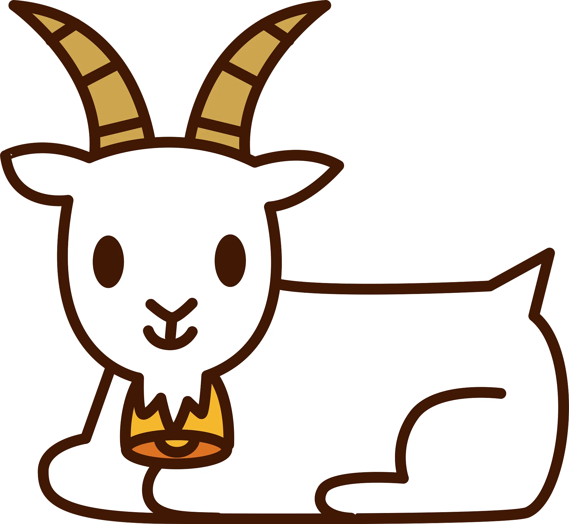 Adorable Minimalist White Goat Clipart with Charming Cartoonish Features