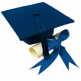 Blue Graduation Cap and Diploma Clipart: Celebrating Academic Achievement