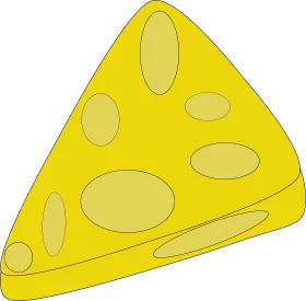 Cheerful Yellow Swiss Cheese Slice Clipart with Signature Holes