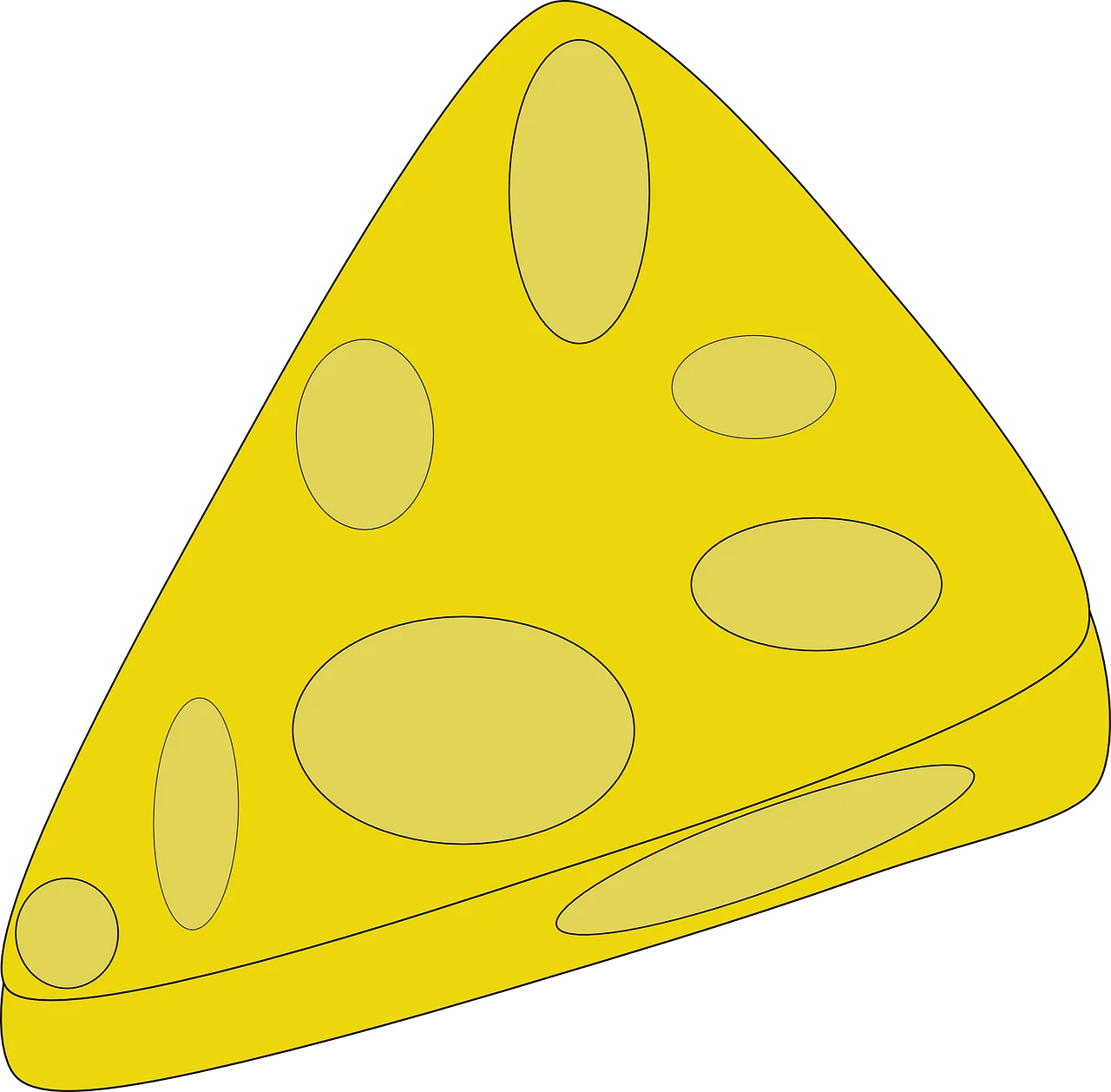 Cheerful Yellow Swiss Cheese Slice Clipart with Signature Holes