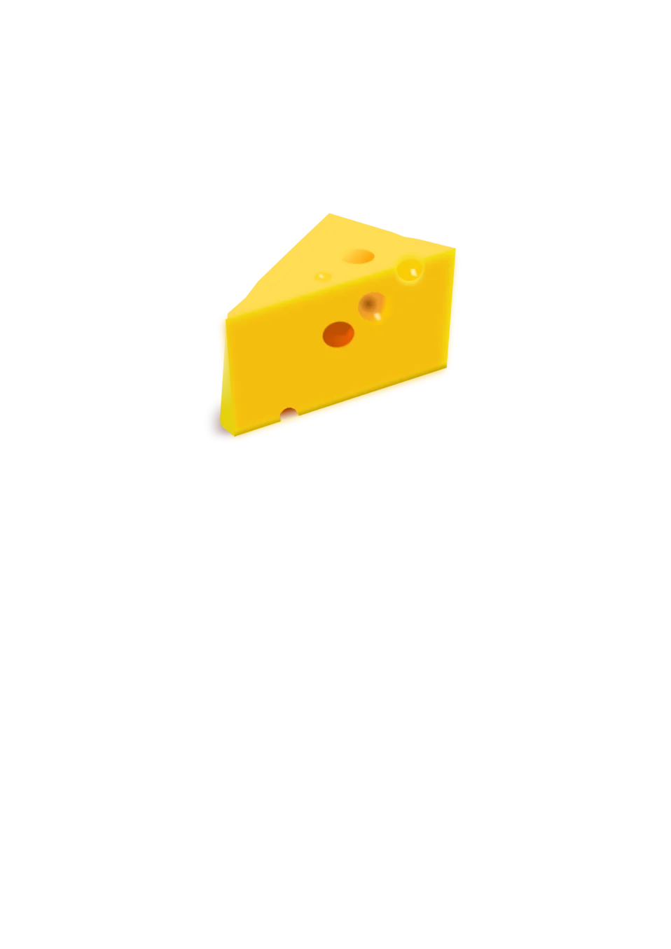 Cheerful Yellow Swiss Cheese Wedge Clipart Illustration with Characteristic Holes