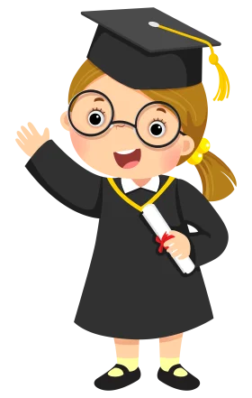 Cheerful Young Graduate Clipart: Celebrating Academic Achievement with Adorable Cartoon Style