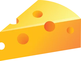 Cheesy Delight: A Playful Swiss-Style Cheese Wedge Clipart Design